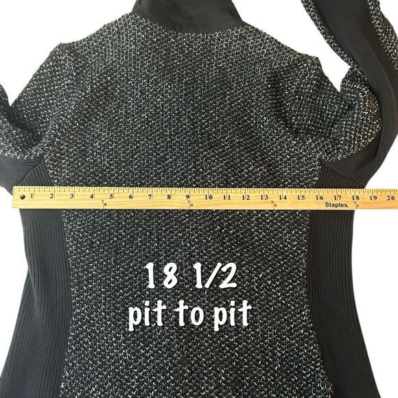 Rag & Bone Black Tweed Knit Asymmetrical Zip Up Jacket Size L - Picture 10 of 16
